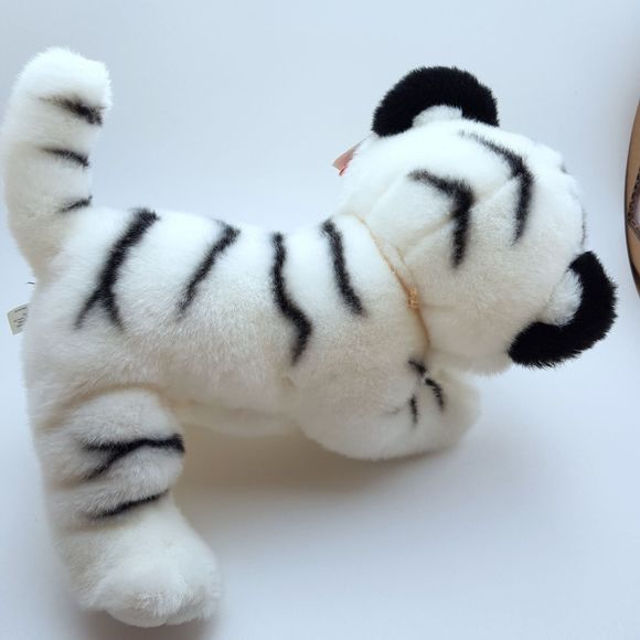 White Tiger Stuffed Aurora Babies 11" Plush Teo Panthera tigris New With Tags - Picture 6 of 11